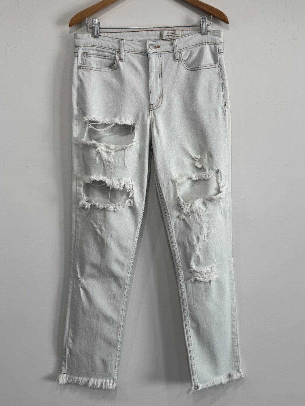 Revival/ Michelle Los Angeles Light Wash Distressed Jeans, Size 30/ Waist 16"